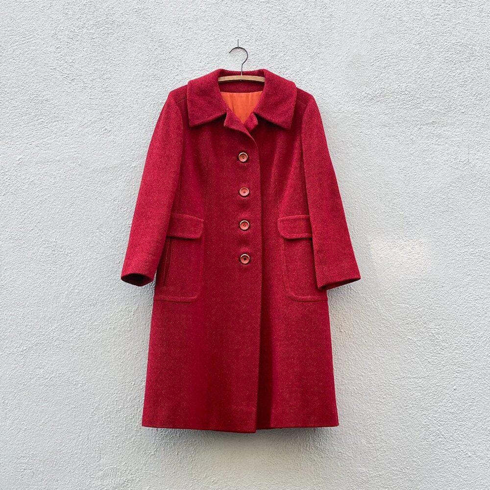 ジャケット・アウター HAND MADE herringbone over wool coat MAN-RAY KHAKI HERRINGBONE WOOL TRENCH COAT