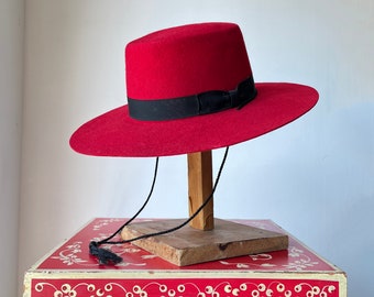 Vintage New York Hat Co. Red Wool Bolero Hat