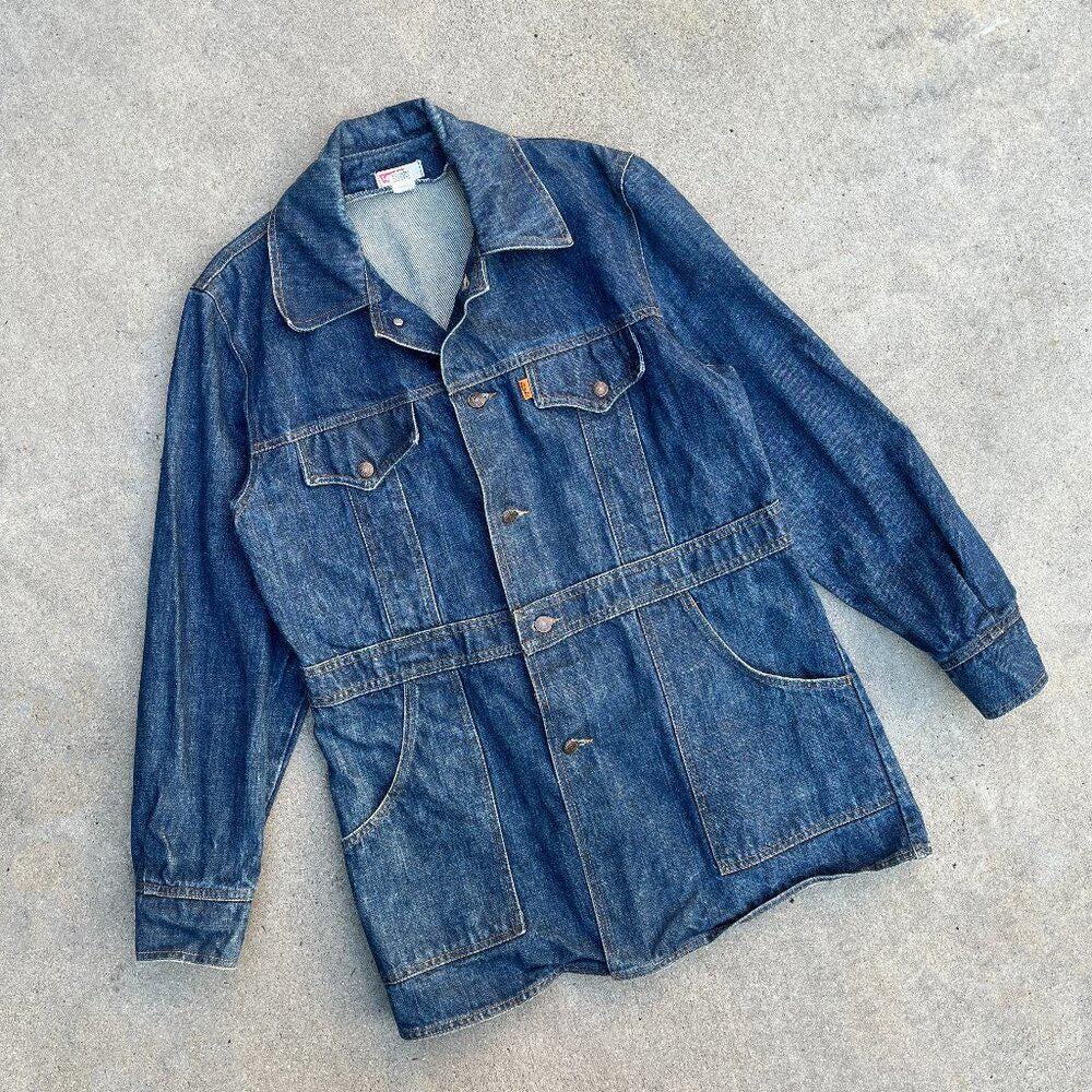 Vintage 70s Men's Levi's Orange Tab Denim Chore Coat Jacket Size