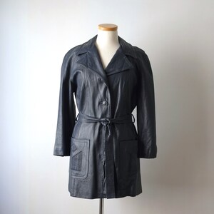Vintage 1970s Dark Blue Leather Car Coat 24k Leather by Dan Di Modes - Etsy