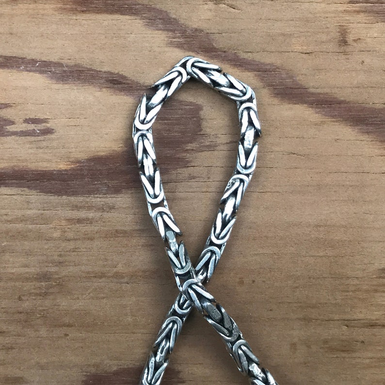 Byzantine Chain Sterling Silver Bracelet Unisex image 2