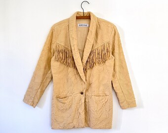 Vintage 90s Western Action Wear Fringe Jacket