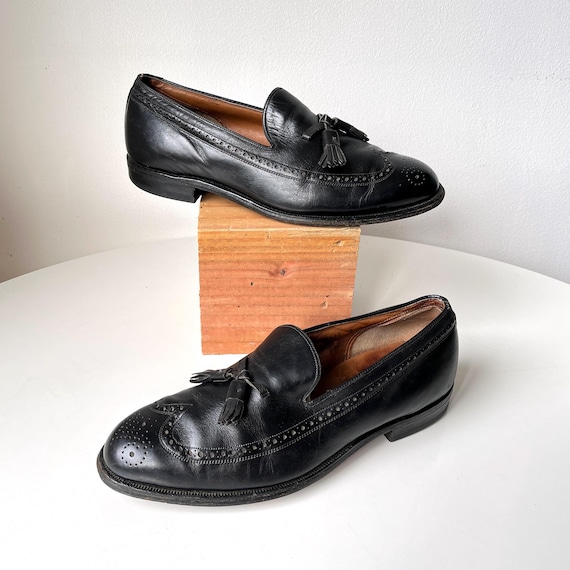 JOHNSTON & MURPHY Shoes Mens  Black Aristocraft Tasseled Loafers  11 D Johnston & Murphy Crown Aristocraft Black Leather Tassel  main image 3
