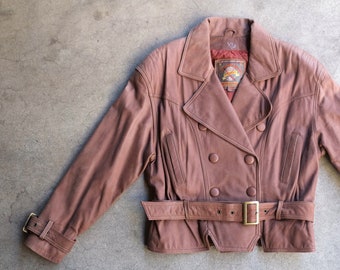 Adventure Bound Originals 90s Brown Leather Jacket Size Medium
