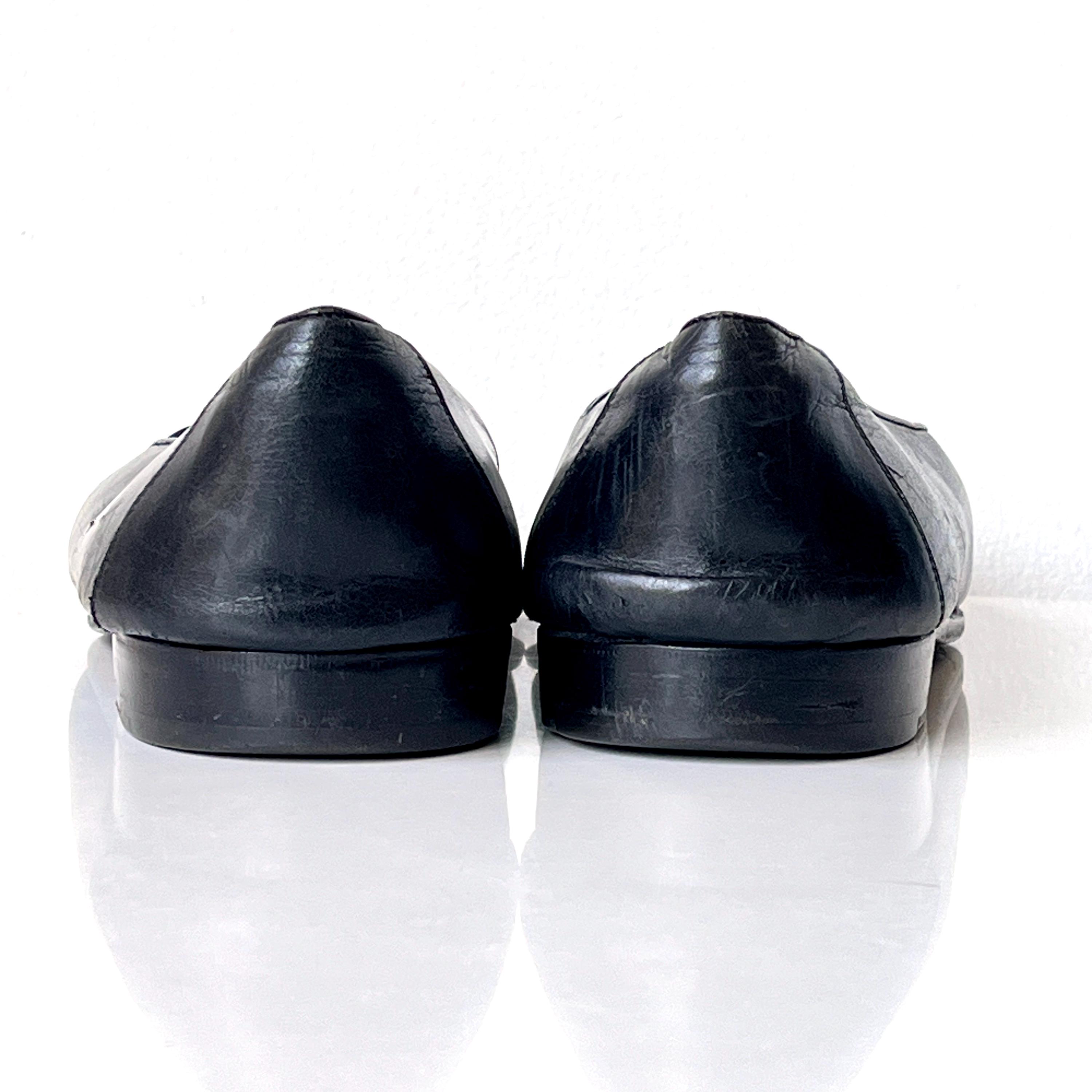 Vintage 70s 80s Men\'s Gucci Black Leather Penny Loafers Slip On Shoes Size 13 Buy Vintage 70s 80s Men main image 3