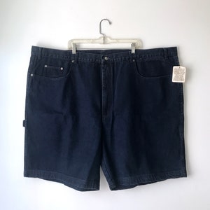Vintage 1980s Dead Stock Yes Clothing Men's Denim Cargo Carpenter Shorts Size 60 XXXL image 2