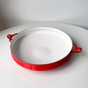 Vintage MCM Dansk Designs Kobenstyle Quistgaard Danish Red Enamel Paella Pan