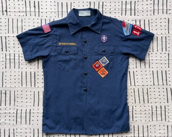 Vintage Navy Boy Scout Uniform Shirt