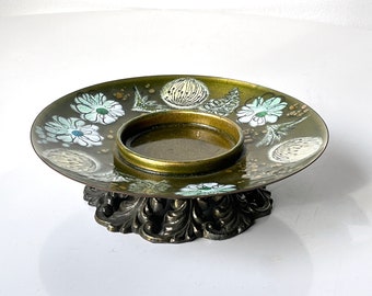 Vintage Sascha Brastoff MCM Enamel Footed Pedestal Dish