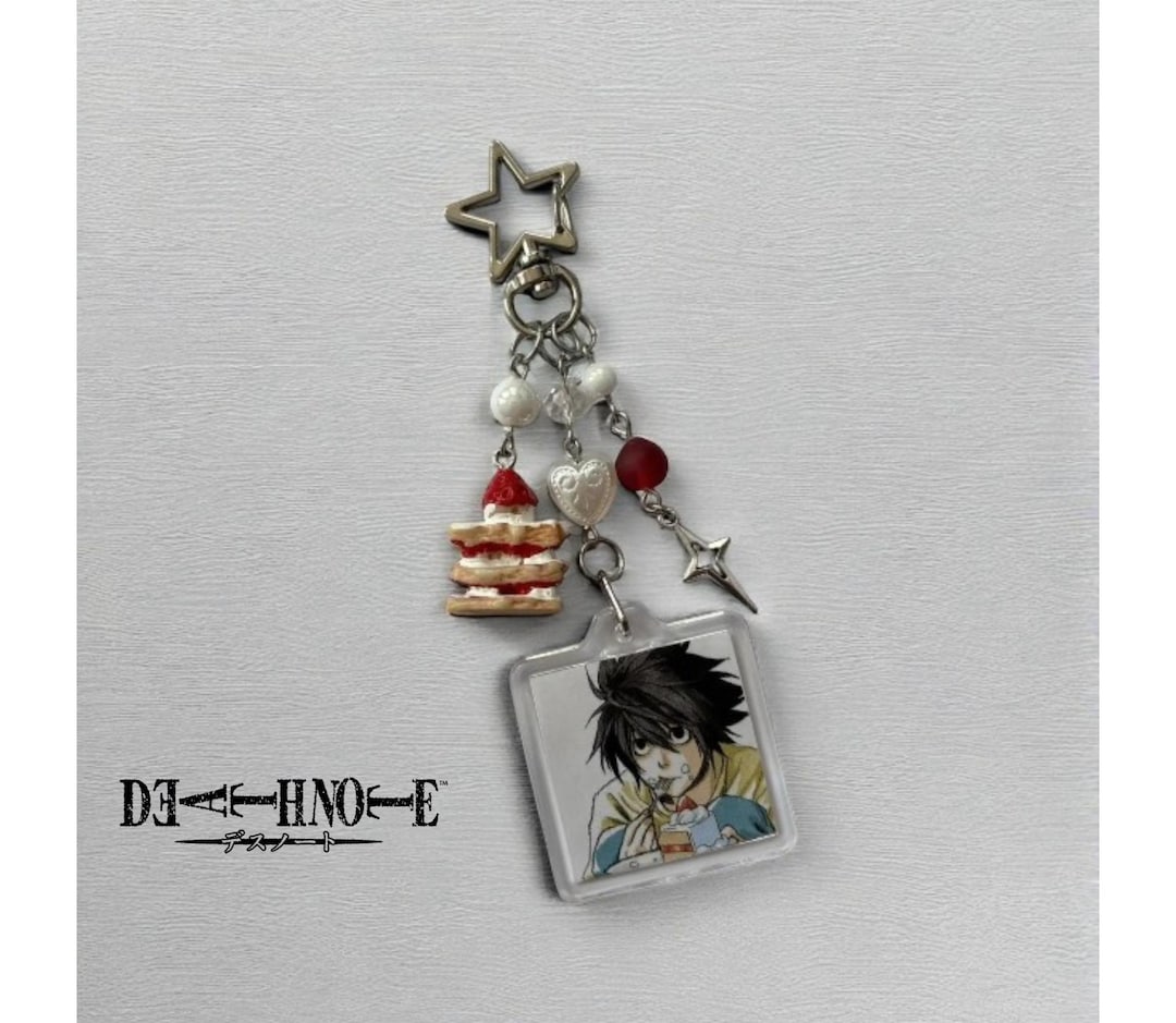 Handmade L Lawliet Cake Keychain Anime Death Note Bag Charm Aesthetic Gift