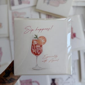 Verjaardagskaart Aperol Spritz | Stijlvolle cocktailverjaardagskaart voor haar | Grappige verjaardagskaart met geïllustreerde Aperol | Stijlvolle borrelkaart