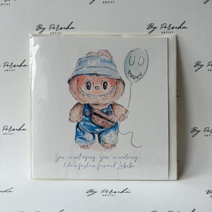 Biglietto di auguri di compleanno del mostro Labubu
