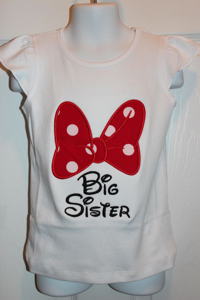 Disney trip Mom and Dad Disney birthday Big Sister and Little Sister Minnie bow or Mickey pants adult or kids tshirt any name