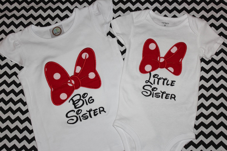 Disney trip Mom and Dad Disney birthday Big Sister and Little Sister Minnie bow or Mickey pants adult or kids tshirt any name