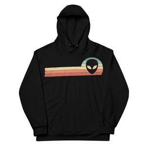 Moletom com capuz Alien - Moletom UFO - Pulôver Grunge Spacecore - Streetwear de ficção científica dos anos 80 - Ideia de presente estranha unissex