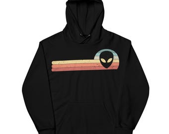 Moletom com capuz Alien Grunge | Moletom OVNI de Ficção Científica dos Anos 80