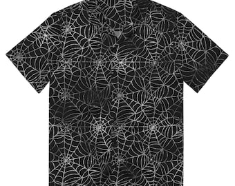 Camisa con botones de telaraña / Top gótico de calle / Traje unisex para festivales alternativos