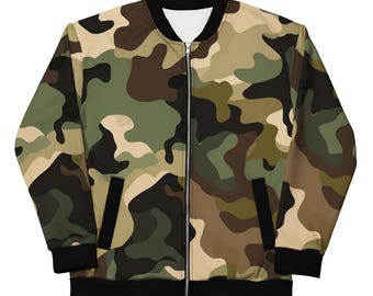 Chaqueta bomber de camuflaje / Ropa urbana unisex con estampado de camuflaje / Ropa exterior estilo camuflaje grunge / Chaqueta skater Y2K