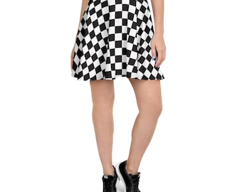 Schackbrädeskjol | Y2K Alt Grunge Skater Girl E Girl Style