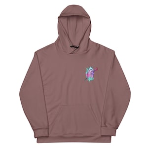 Pastel Goth Hoodie: Anatomical Heart & Lavender Coffin Graphic