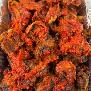 Stewed / Peppered goat meat (half pan)