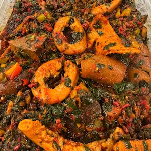 Vegetable soup / Efo riro (half pan)