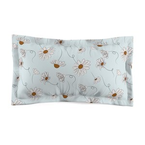 Blue Minimalist Pillow Sham, Home Decor Bedding, Microfiber Cushion Cover, Bedroom Accent, Modern Design, Simple Pillowcase