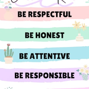 Classroom Rules - Pastel Tones Edition (editable Canva Links) - Etsy