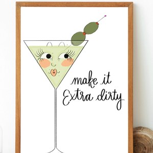 Dirty Martini Wall Art, Digital Print, Downloadable Print, Poster