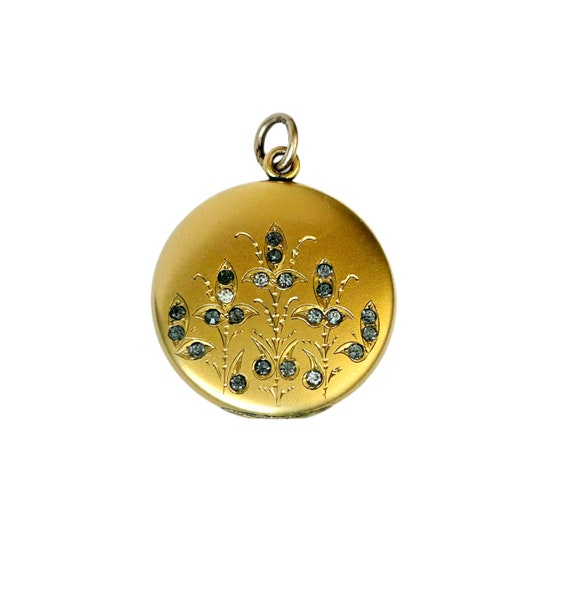 Gorgeous Antique Gold Filled Locket W&H Paste Sto… - image 3