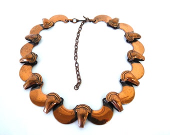 Matisse Renoir 1940s Necklace Copper Art Deco Mid Century