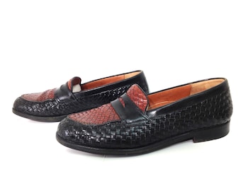 Bruno Magli Woven Loafer Size 9 M Men\'s Brown Leather Slip On Shoes BRUNO MAGLI Woven Ramon Brown Leather loafer Men main image 2