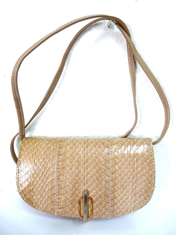 Vintage Purse I. MAGNIN Snake Pattern Handbag Cro… - image 2