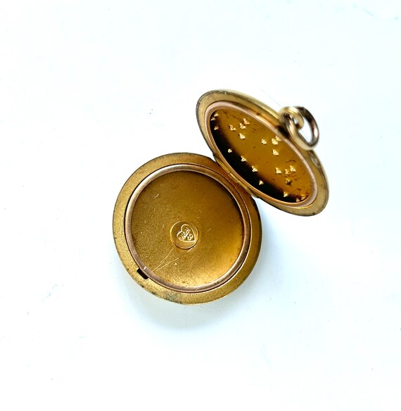 Gorgeous Antique Gold Filled Locket W&H Paste Sto… - image 5