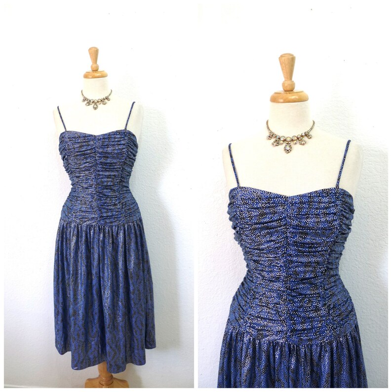 iridescent metallic glitter spaghetti strap gown