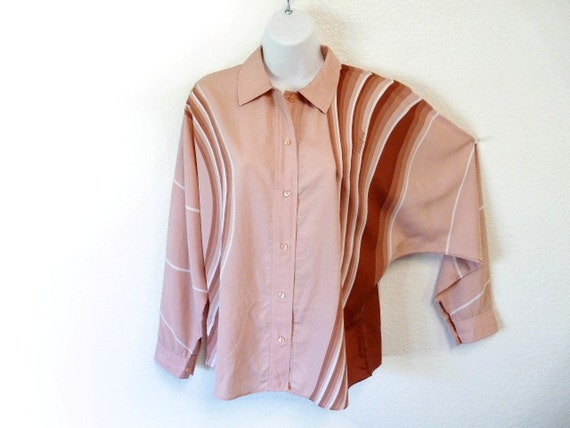1960s Pucci Silk Blouse Pastel Pink Made in Italy… - image 3