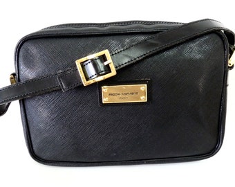 Pascal Morabito Bag Black Leather, Paris France, Shoulder Crossbody Purse