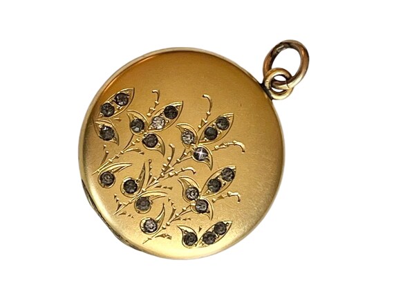 Gorgeous Antique Gold Filled Locket W&H Paste Sto… - image 1