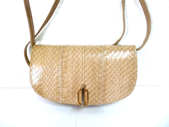 Vintage Purse I. MAGNIN Snake Pattern Handbag Cro… - image 1