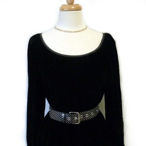 Vintage 1980s Velvet Black Dress Hidden Pocket Albert Nipon Party Formal dress Small / Medium image 2