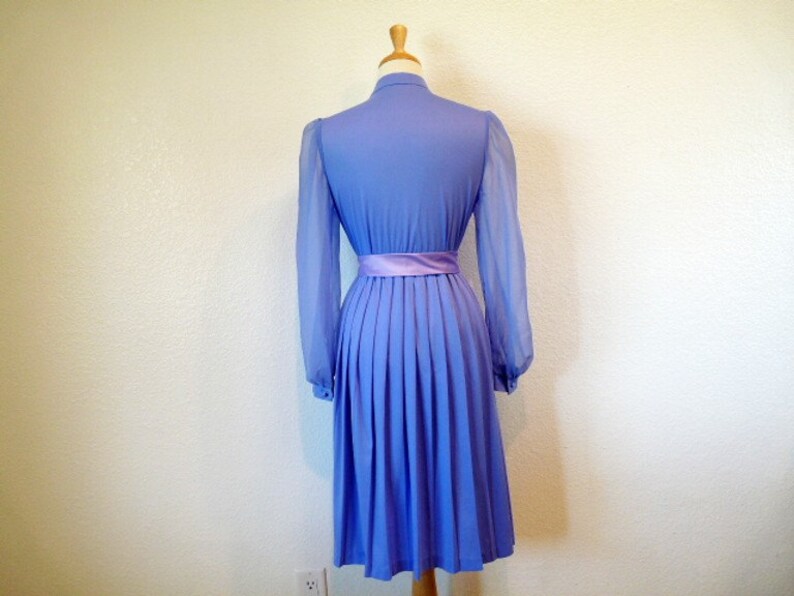1960s Pastel Purple Dress BOBBY/'S Girl Vintage 60s Chiffon pleated Dress