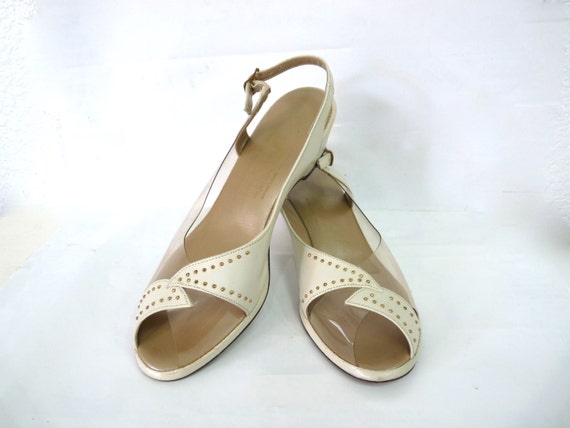 clear plastic wedge shoes