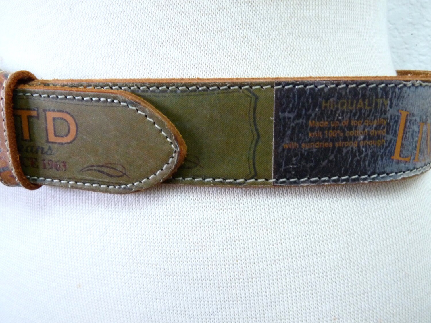 Vintage Genuine Leather Belt the Limited Jeans Sings 1963  display picture 2