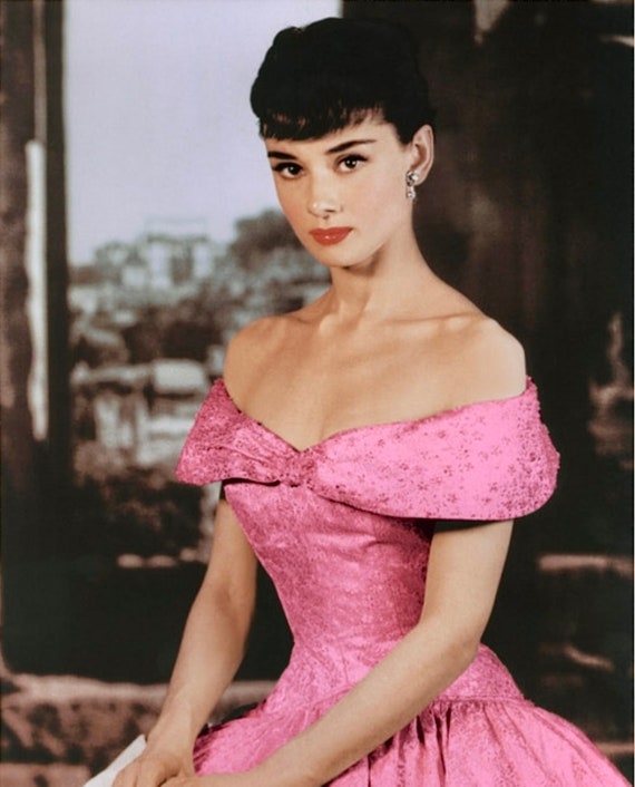 1960s Heavenly Pink Taffeta Dress Off Shoulder Wedding Prom Evening Audrey Hepburn Gown