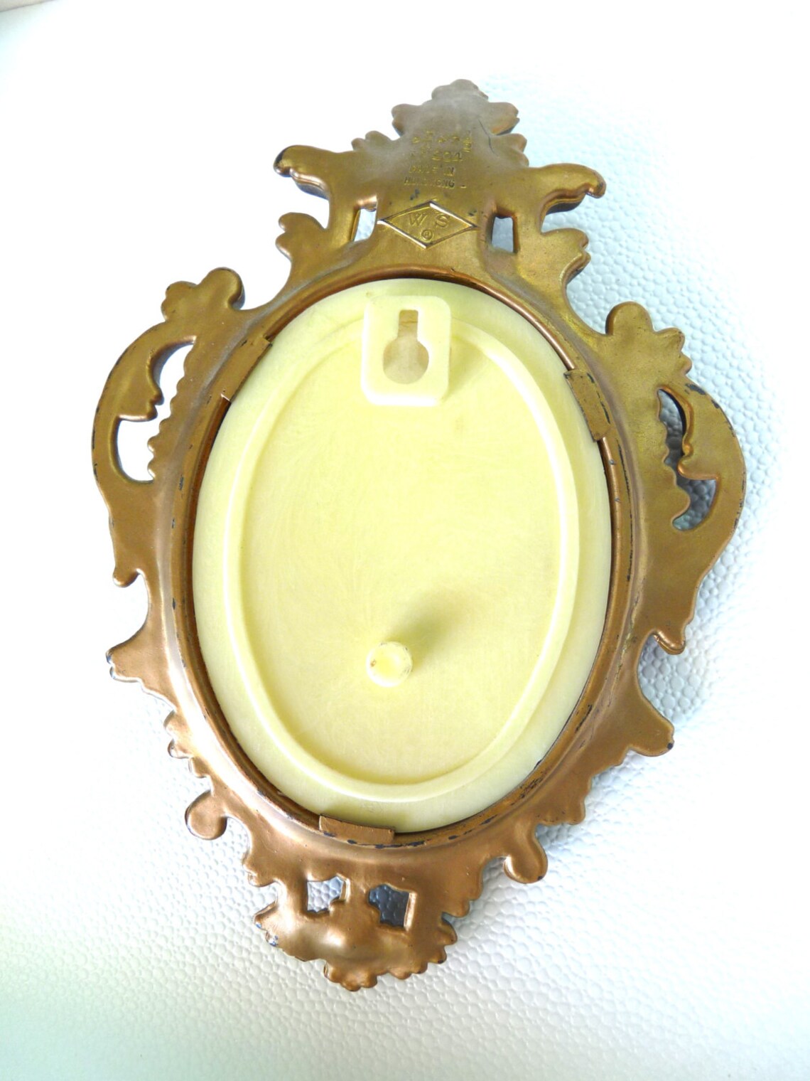 Antique Ornate oval frame gold Wall hanging Made in Hong Kong Etsy