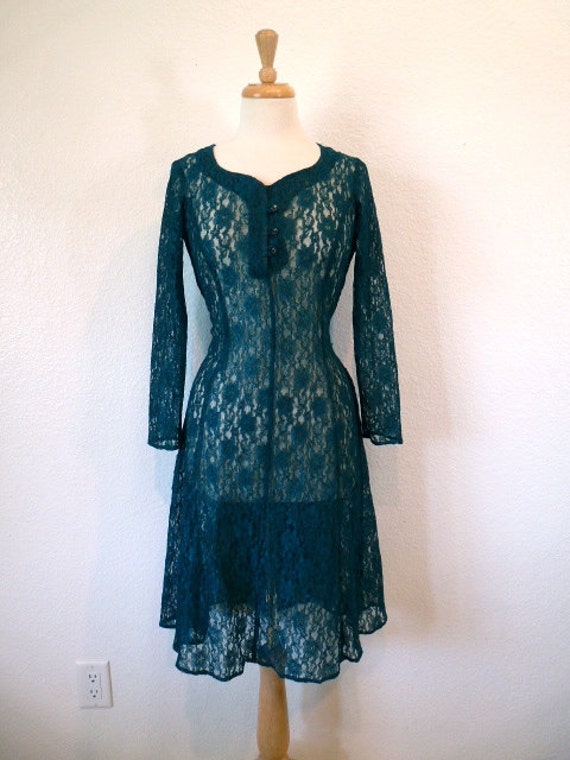 emerald green lace dress