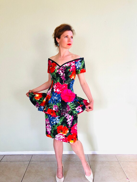 3d floral print dress