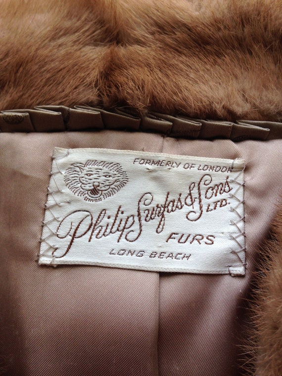 Vintage 1950s Haze Mink Coat by Philip Surfas & Sons Ltd. Florence