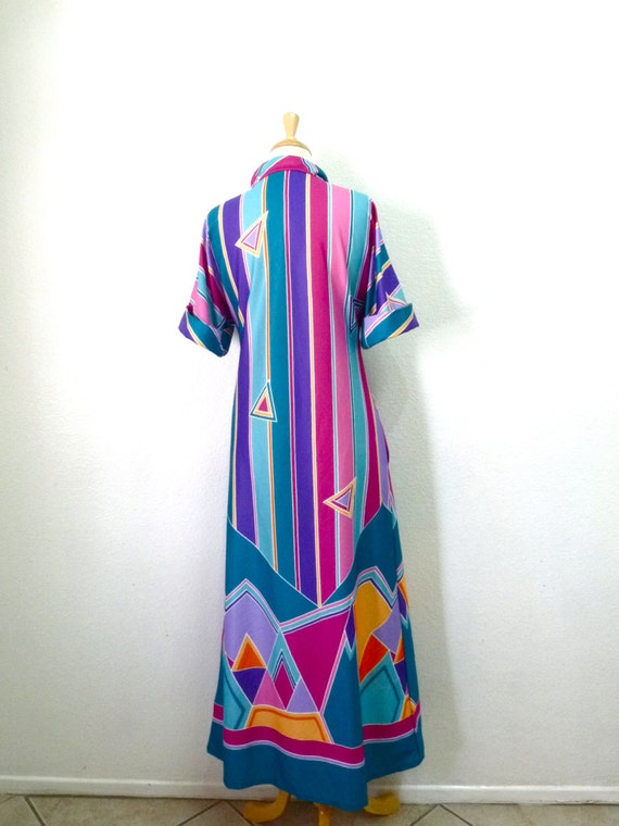 1970s dress Marimekko print, Zipper front Pocket … - image 3
