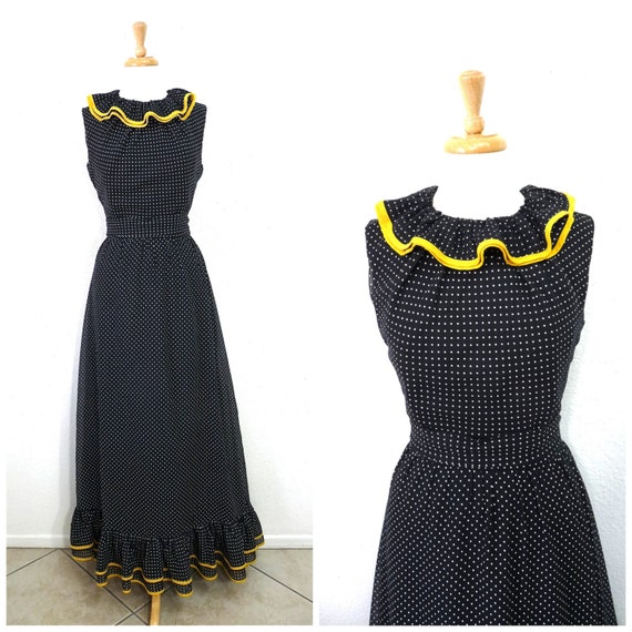 1960s Dress Black Polka dot Miss Elliette Califor… - image 2
